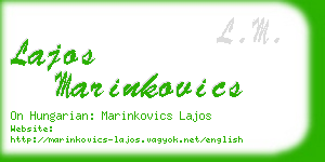 lajos marinkovics business card